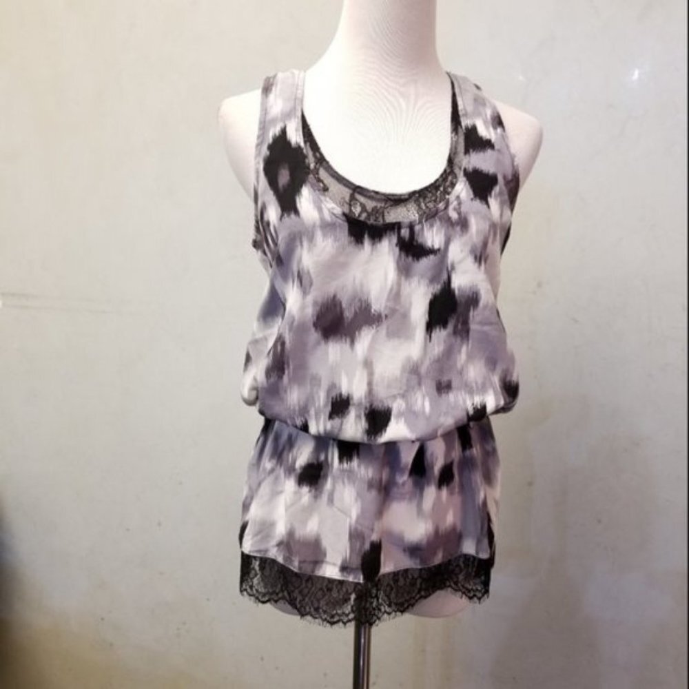 NWT pure sugar silk racer back lace tank women's size Small (87) - Picture 5 of 6